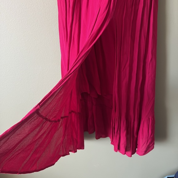 Reformation Meadow Smocked Short Sleeve Mini Dress Rhubarb Pink Sz 1X Plus - Picture 7 of 10